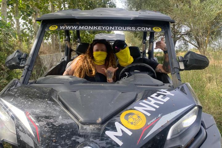 a person riding a motorcycle with a side car